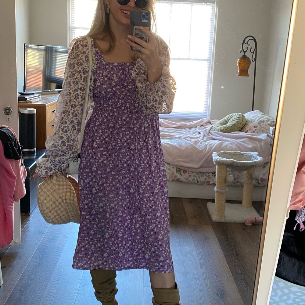 Violet Bohemian Dress made of 100% Cotton